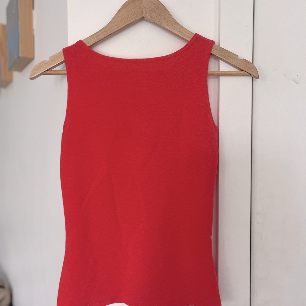 #59 A. Byer Coral Red Fitted Sleeveless Tank Top